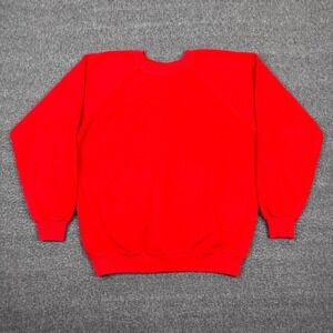Vintage Hanes Blank Sweatshirt Mens Large Red Crewneck Long Sleeve Pullover USA